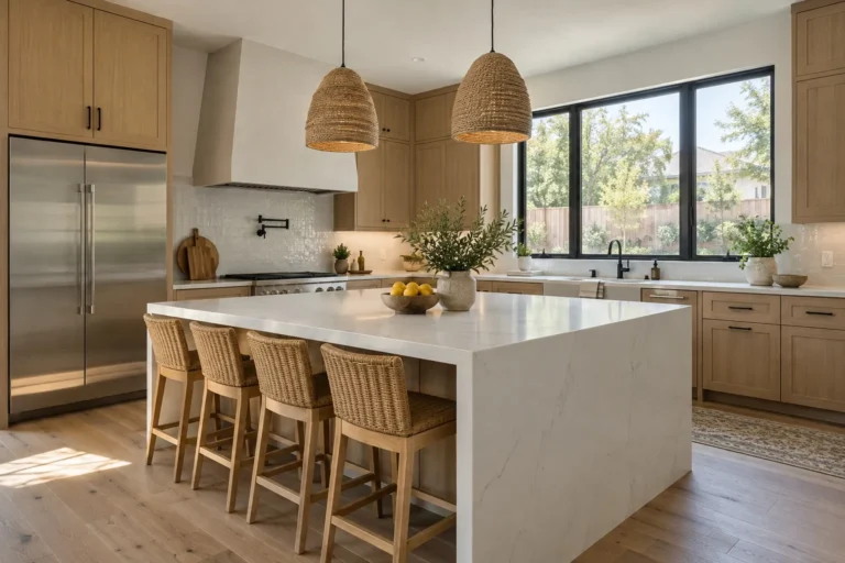 A bright white kitchen — use the mortgage calculator to plan your North Texas home budget