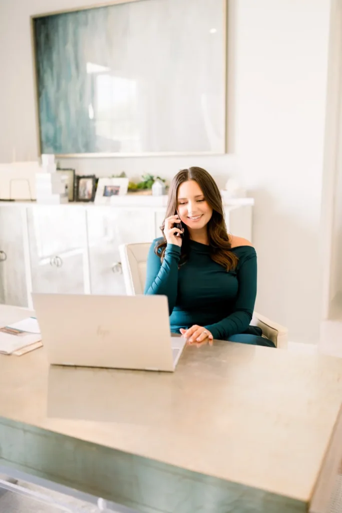 Shayla Eadler on the phone with a buyer’s agent after a home went under contract