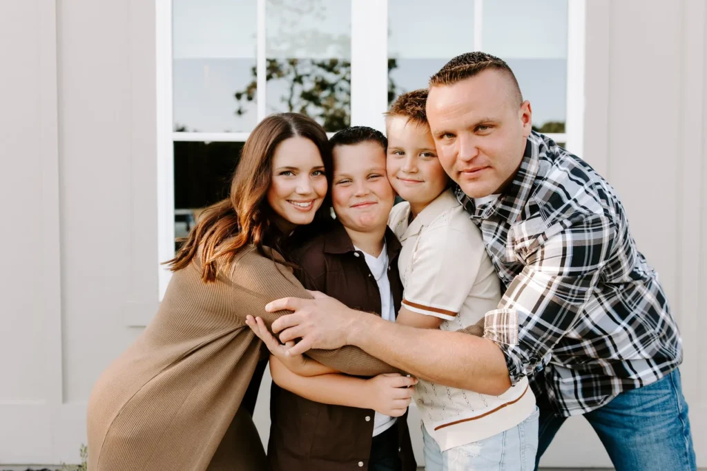 Shayla Eadler with her husband and two boys, who call Van Alstyne home